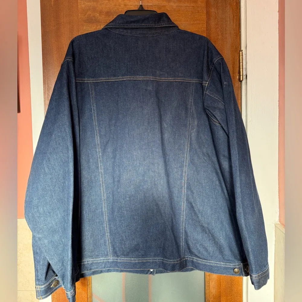 Venezia Vintage NWOT Plus Dark Denim Jean Button Up Jacket Size 2X Blue - Image 7