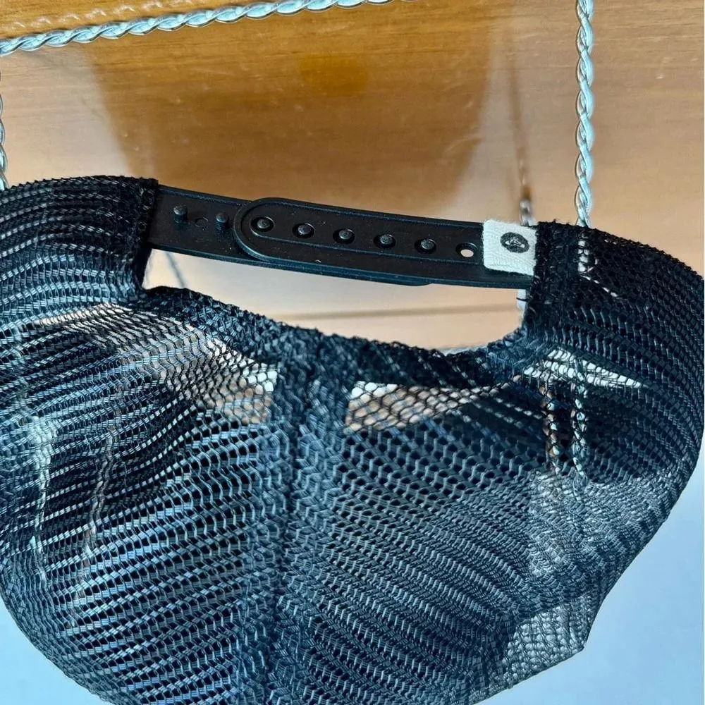 Roxy Women's Water Come Down Trucker Hat Palm Trees Adjustable Back Striped Bill - Image 3