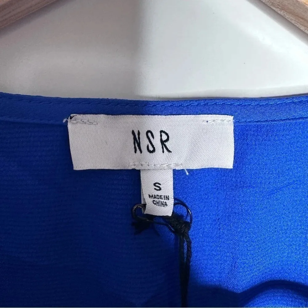 NSR / Napean Sea Rd Nordstrom NWT Royal Blue Faux Wrap Maxi Dress Size Small - Image 5