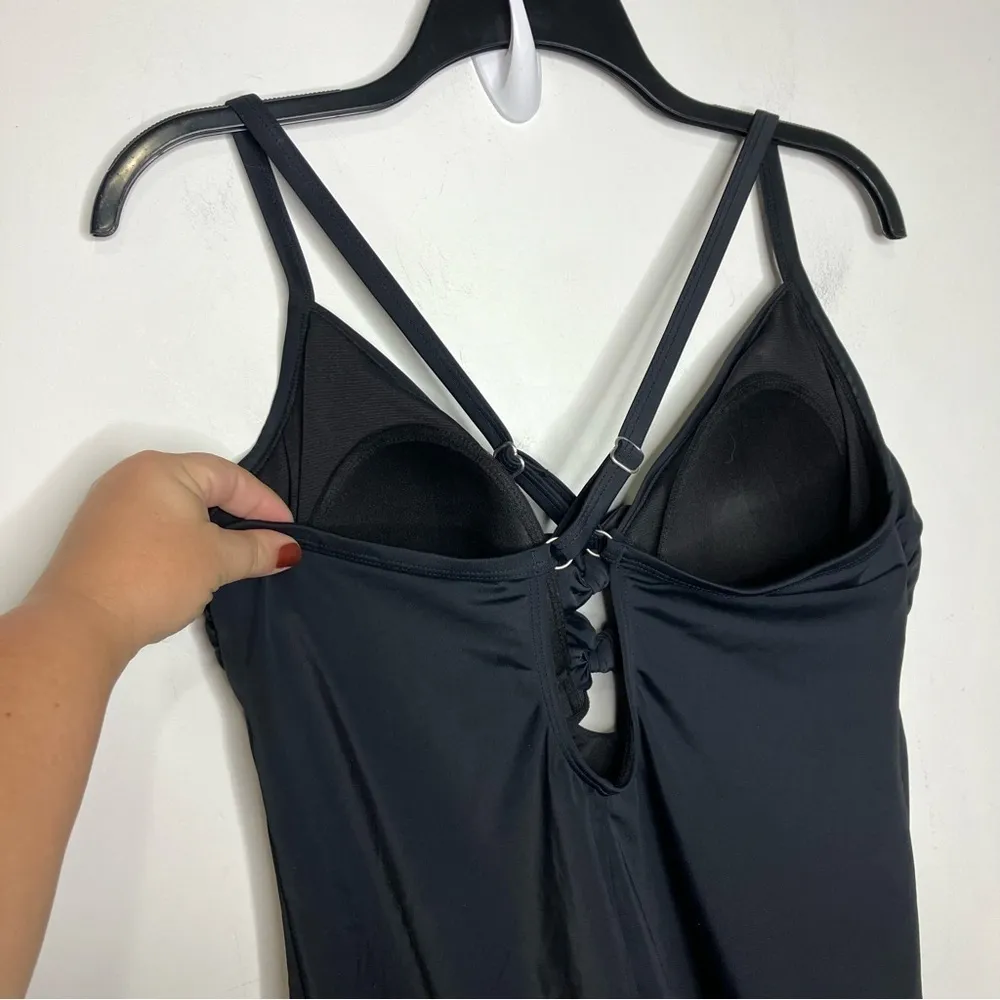 Time and Tru one piece swimsuit with bow details in‎ the front black size 1X - Image 3