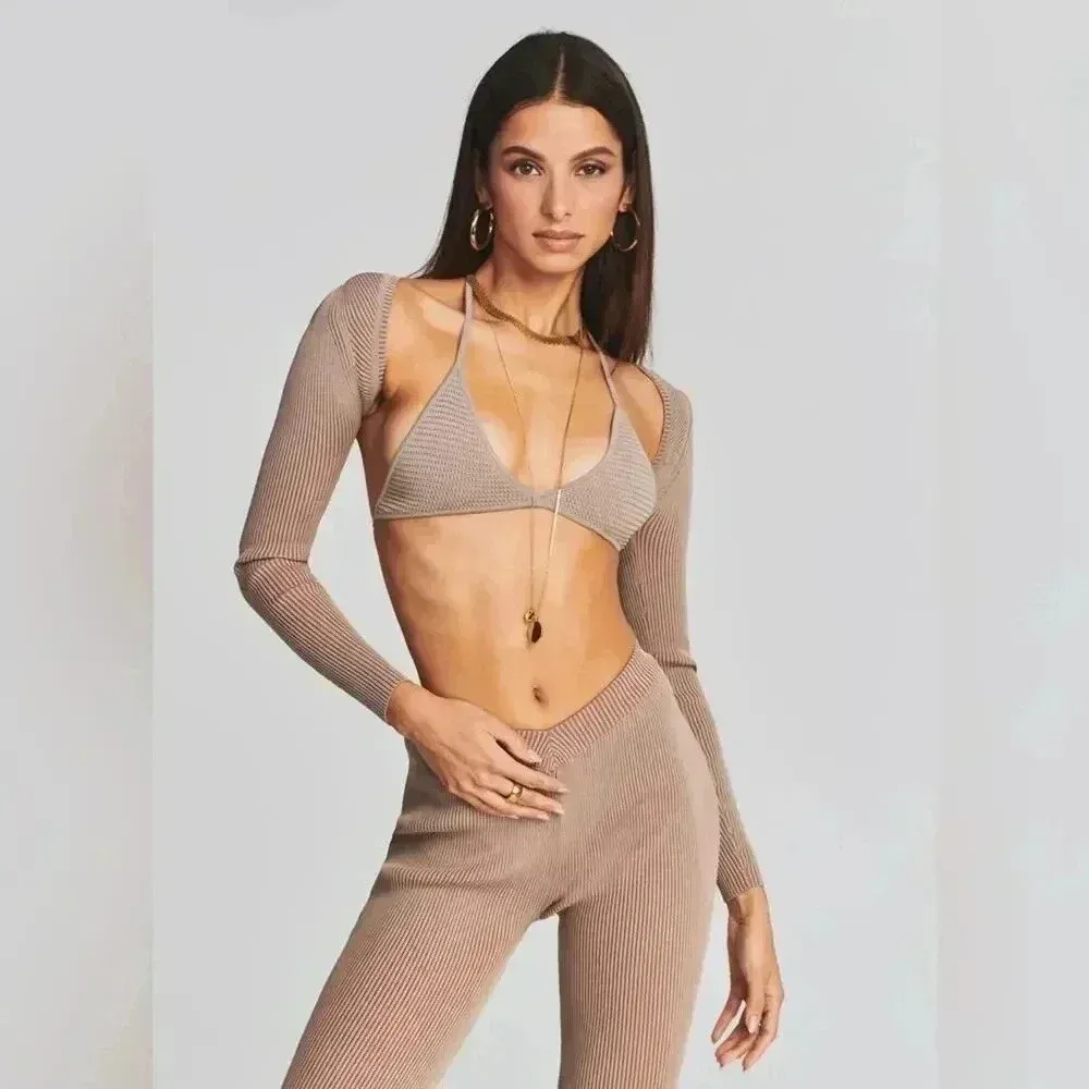 SER.O.YA Retrofête Dahlia Sweater Shrug Set Brown L NWT Size L - Image 2