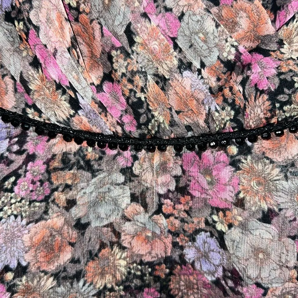 DAVID’s bridal floral print tiered ruffled dress, 8, multicolored NWT - Image 6