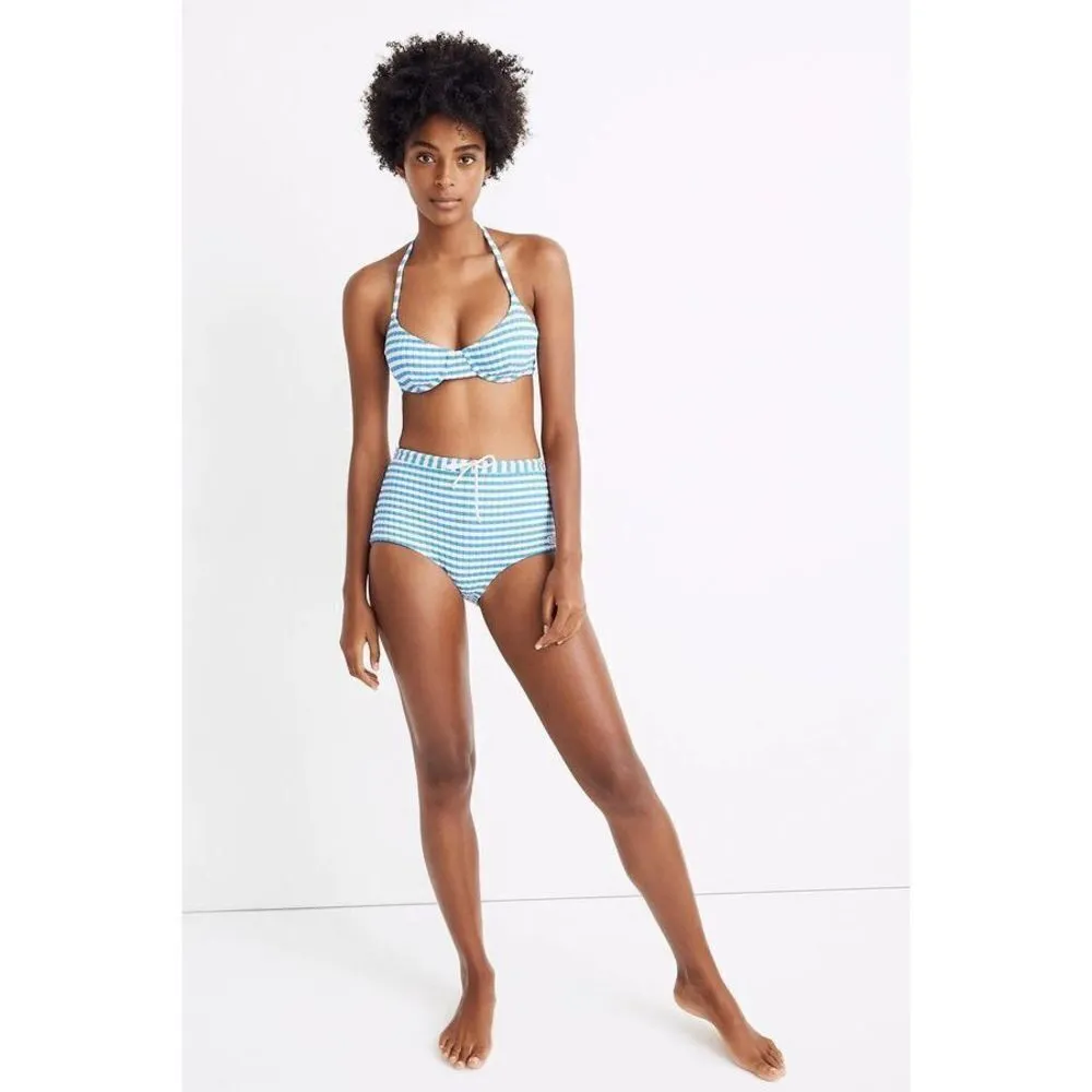 ✨SOLID AND STRIPED
THE GINGER TIE BIKINI TOP- AZURE STRIPE
RIB✨ - Image 5