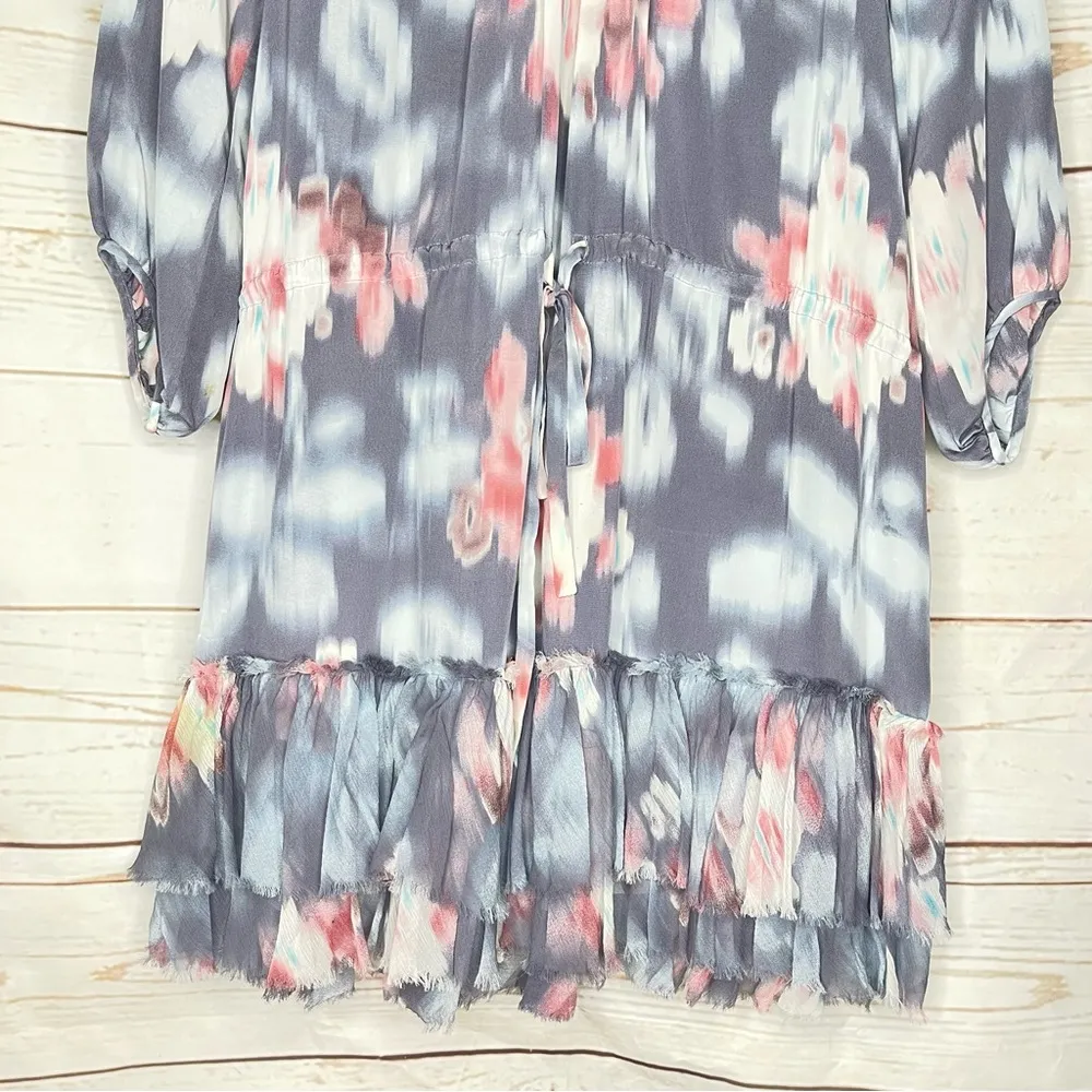 Rebecca Taylor • Mini Dress • Floral • 8 • Long Sleeve • 100% Silk • Distressed - Image 11