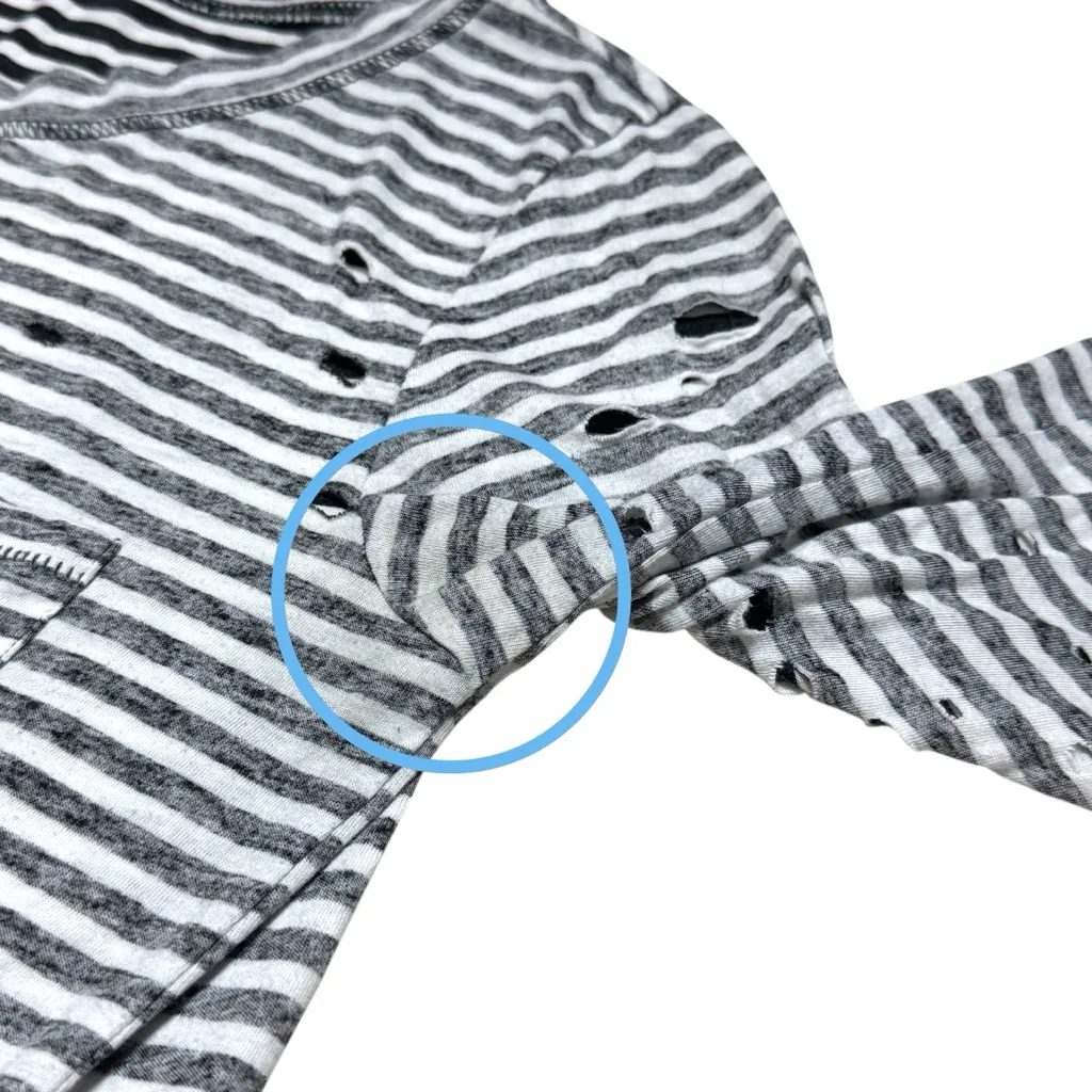 Free People Stripe Distressed Beetlejuice Asymmetrical Top Halloween Grunge XS - Image 7