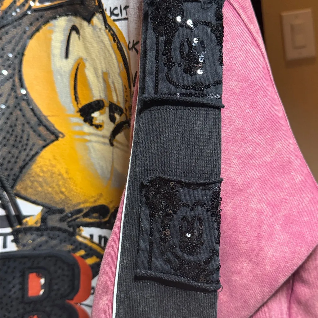 Mickey Graphic Hoodie with sequins Red Size L - Image 7