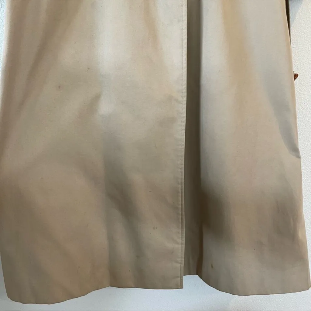 Burberry Vintage Women's Tan Cotton Long Trench Coat w/ Belt (10 L) - Image 10