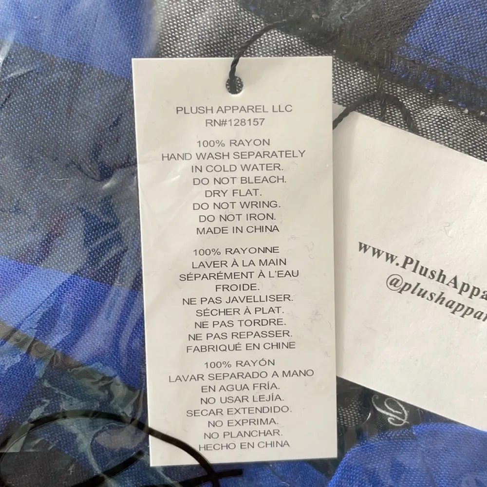 NWT Plush Apparel Blue Black Buffalo Plaid Pajama Set Size Small - Image 6