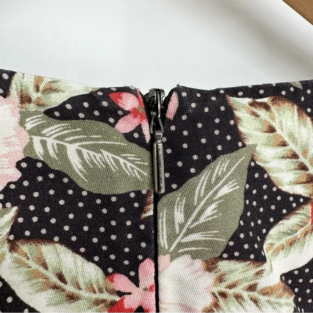 Rebecca Taylor Kamea Floral Faux Wrap Midi Dress size 4 Slit Polka Dots Ruffle - Image 8