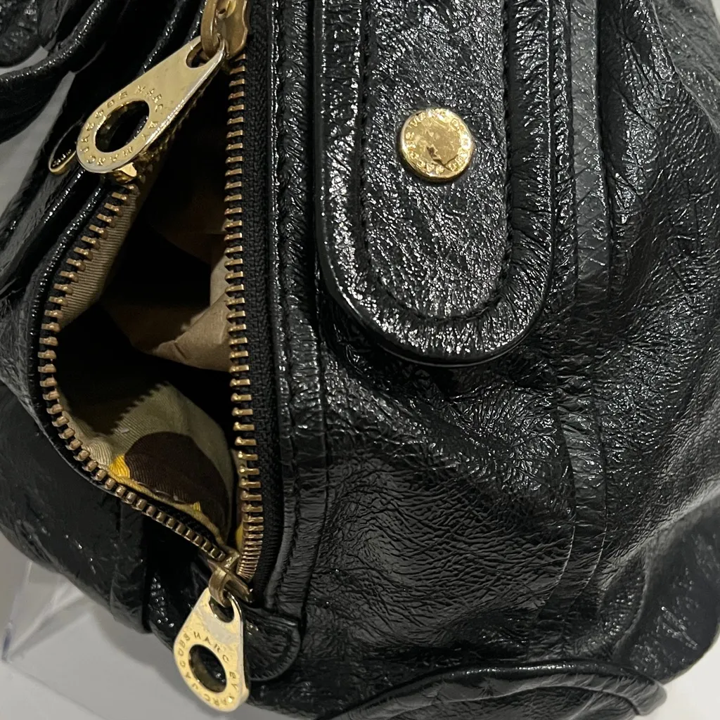 Marc by Marc Jacobs  Shiny Black Shoulder Bag - Image 5
