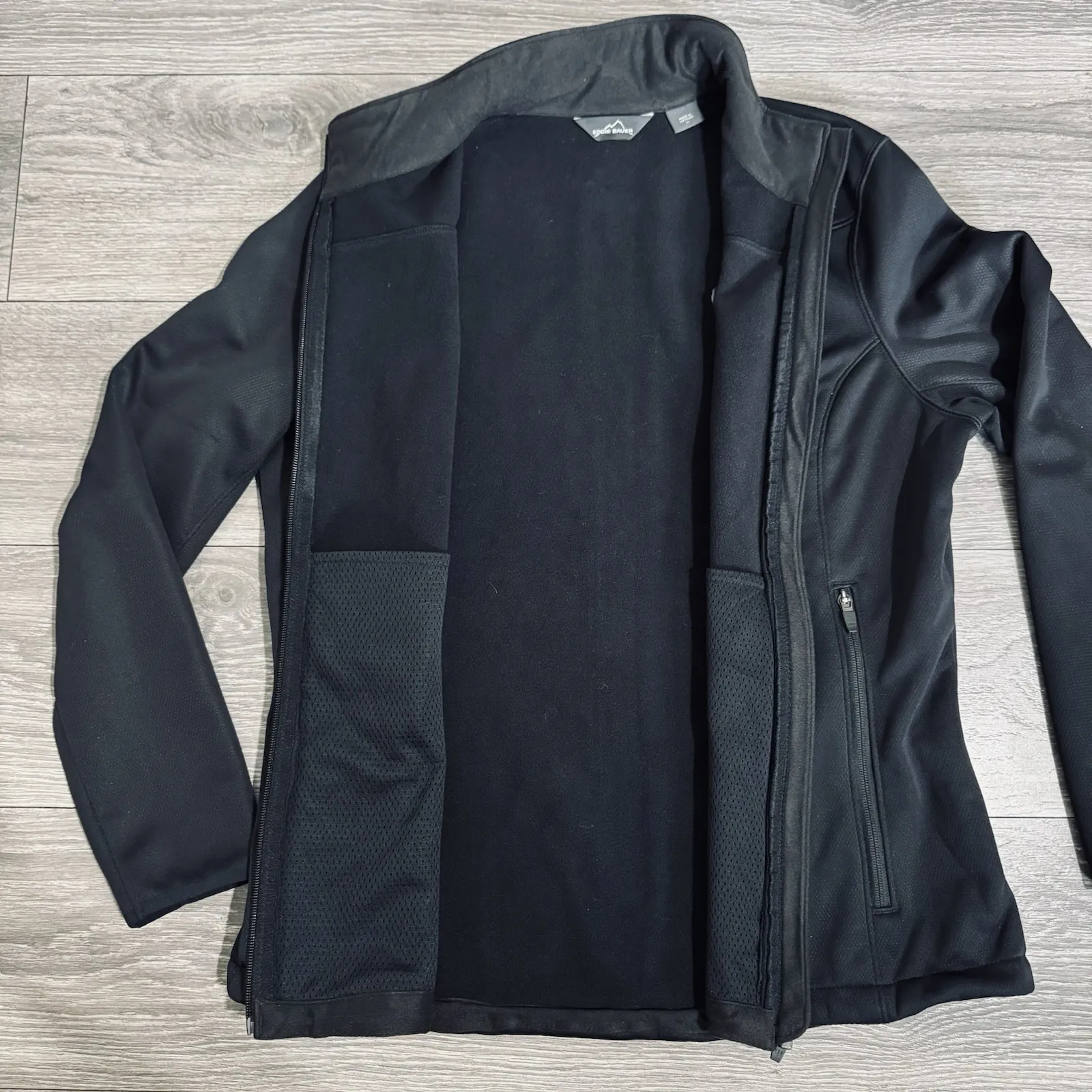 Eddie Bauer Women Black Soft Shell High Neck Full Zip Lined Jacket Size XL - Image 8