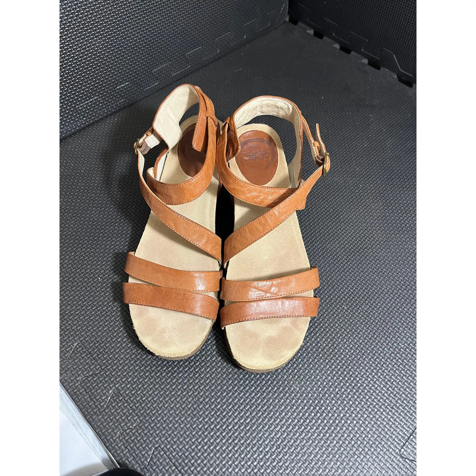 Abeo Biana Shoes Womens Size 8N Brown Leather Block Heel Strappy Sandals Comfort - Image 2