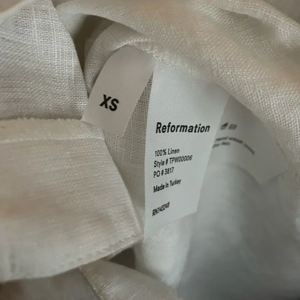 Reformation Linen Ruffle Shirt - Image 8