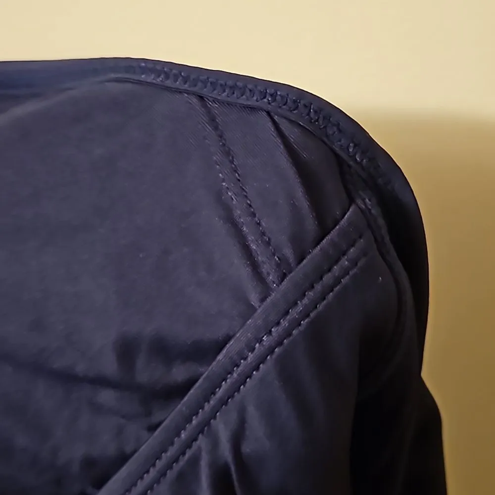 Andie Swim One Piece Bathing Suit LT Paloma Navy Tall Tie Back Neutral Vacation - Image 13