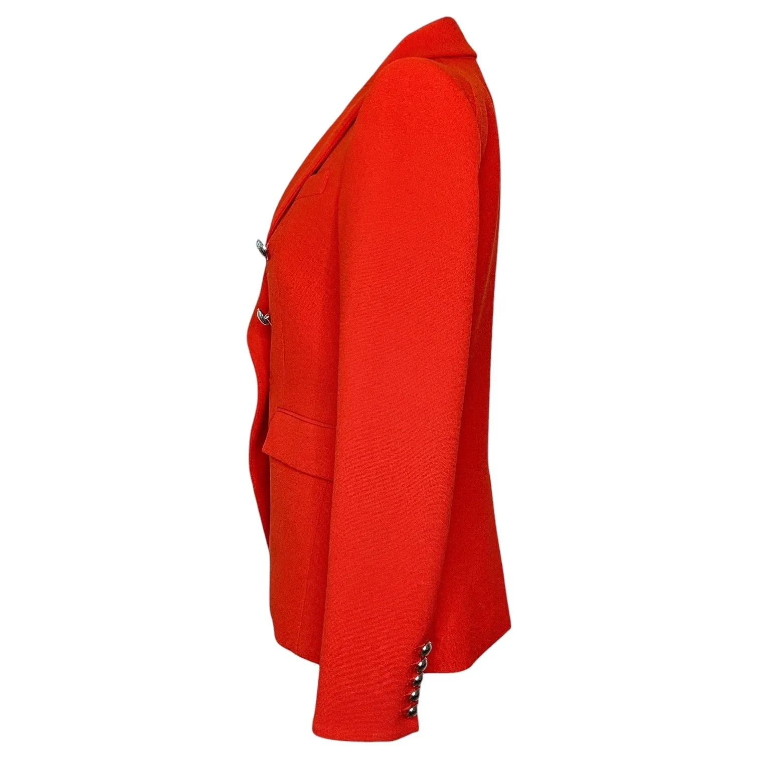 Veronica Beard Red Flame Miller Dickey Jacket Blazer Silver Double Breasted - Image 4