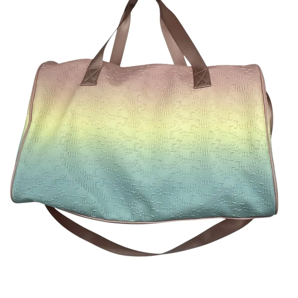 Juicy Couture Pastel Ombré Logo Duffel Bag Weekender Pink Yellow Mint Y2K - Image 2