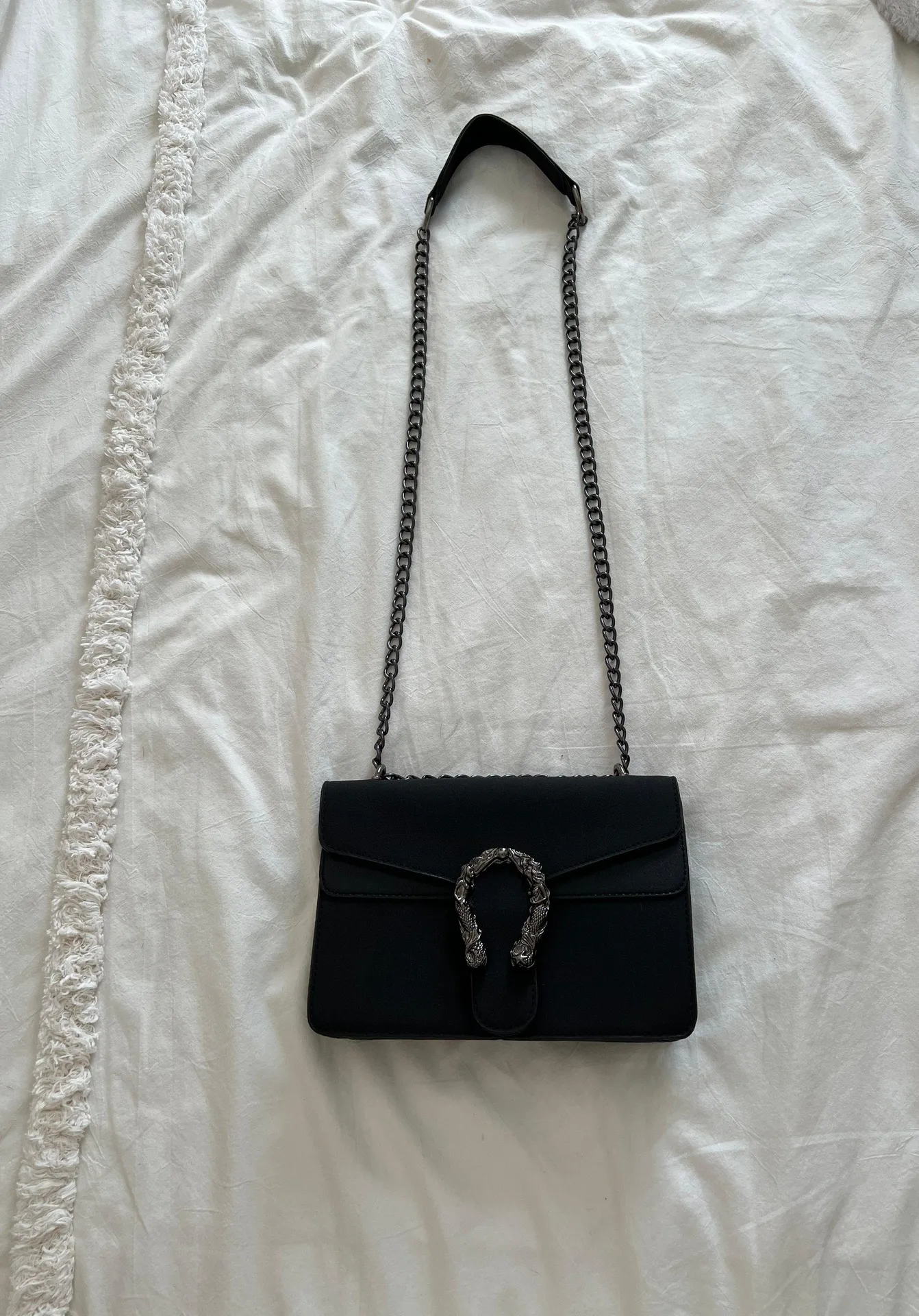 Chain Studded Black Mini Crossbody Purse - Image 2