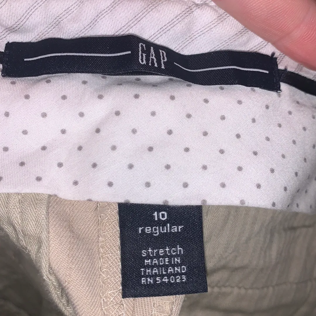 Stretch pin striped khaki wide leg pants - Image 7