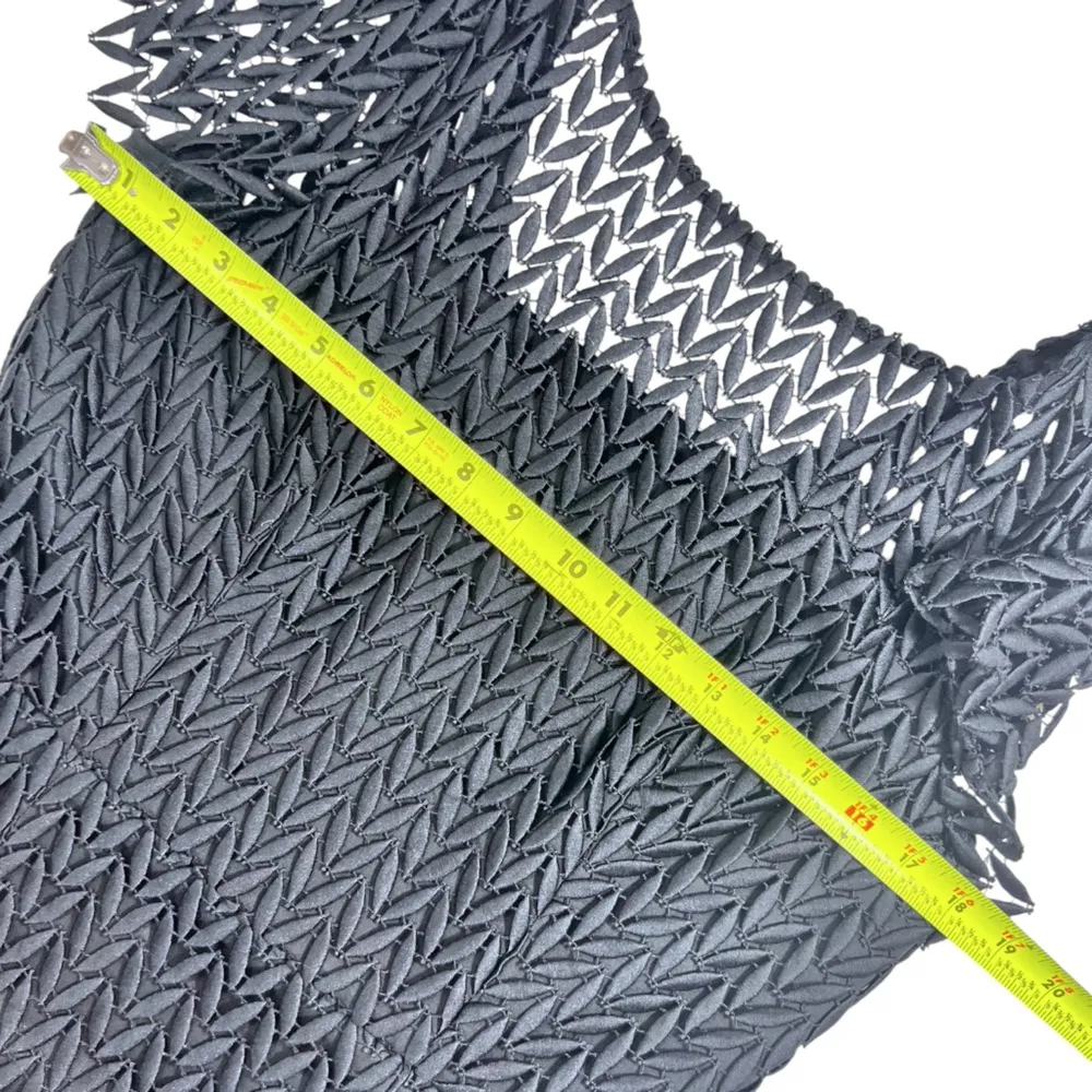 Kay Unger TATUM Black Lace Floral Petals Short Sleeve Midi Cocktail Dress - Image 8