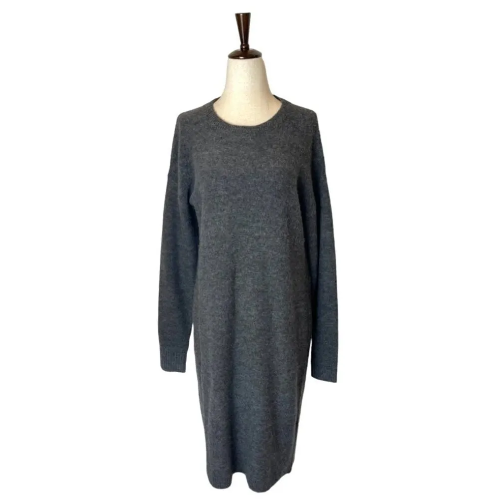 Caslon Gray Crew Neck‎ Long Sleeve Fuzzy Sweater Tunic Dress Size XS - Image 3