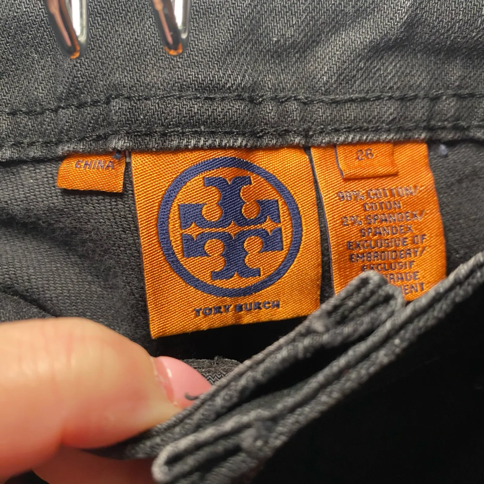 Tory Burch Black Super Skinny Fit Jeans Pants Preppy Women's size 26 - Image 2