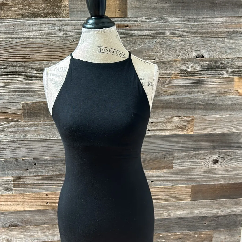 Rachel Parcell Black Slit Front Midi Dress Size Small NWT - Image 3