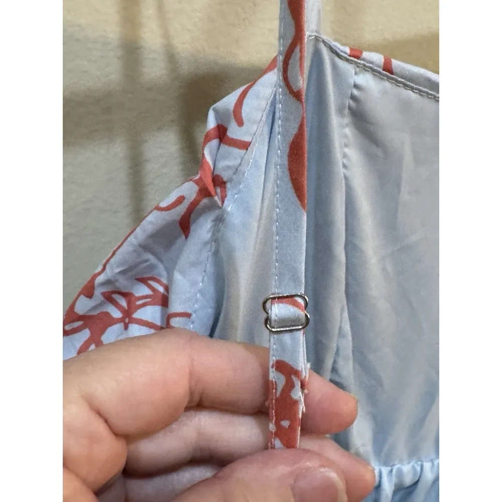 Meet me in Santorini Dreams Short Dress Abstract Asymmetrical Sundress Bow Large - Image 8