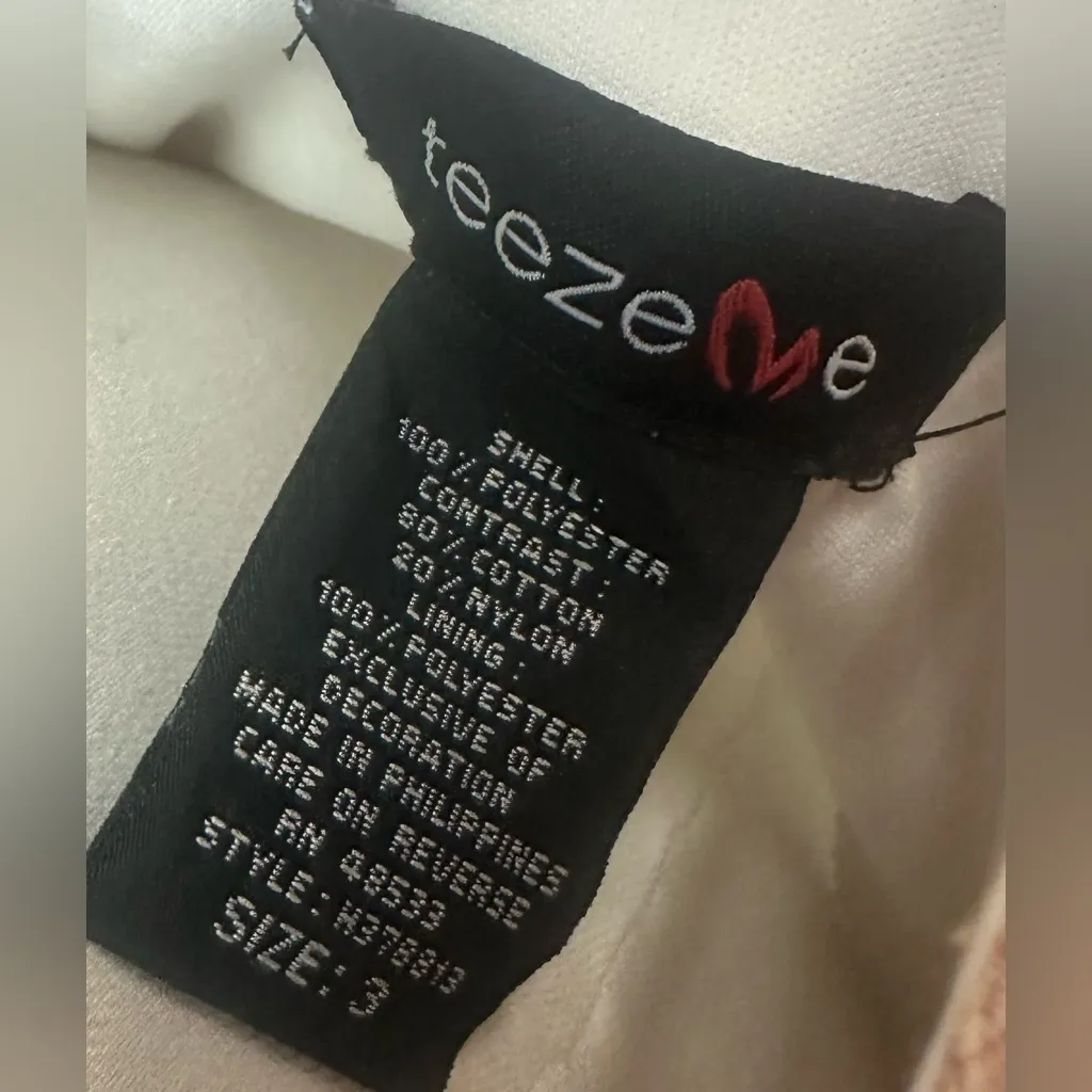 Teeze Me sz 3 pink & white short formal dress - Image 2