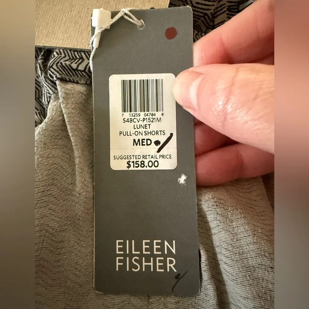 Eileen Fisher The Fisher Project Broken Chevron Printed Crepe Shorts Pull-On NWT - Image 7
