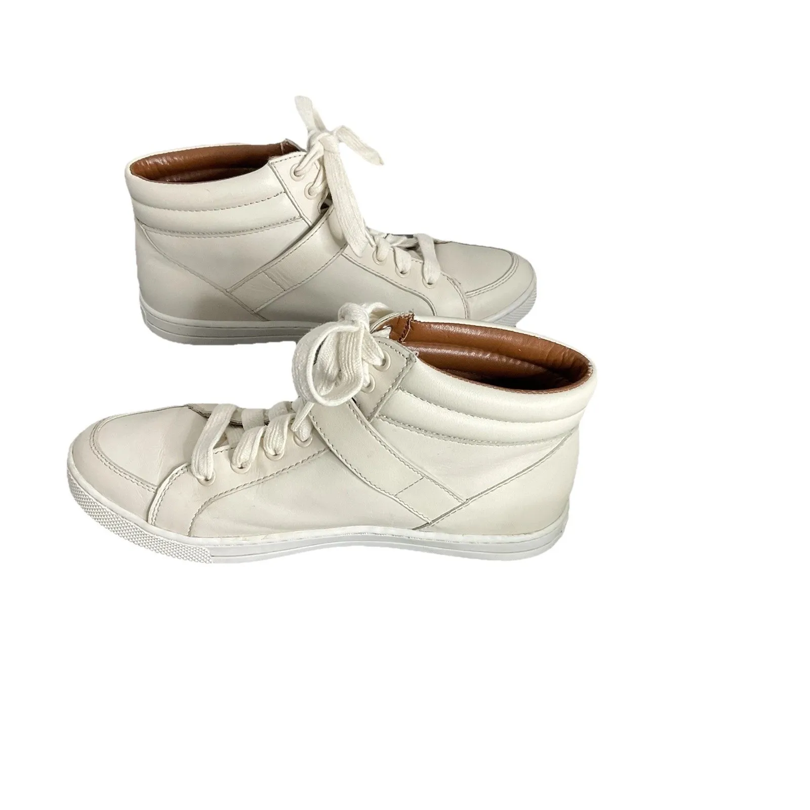 COACH PEMBROKE SPORT NAPPA CHALK LEATHER HIGH TOP SNEAKERS WOMENS Sz 7.5B EUR 37 - Image 2