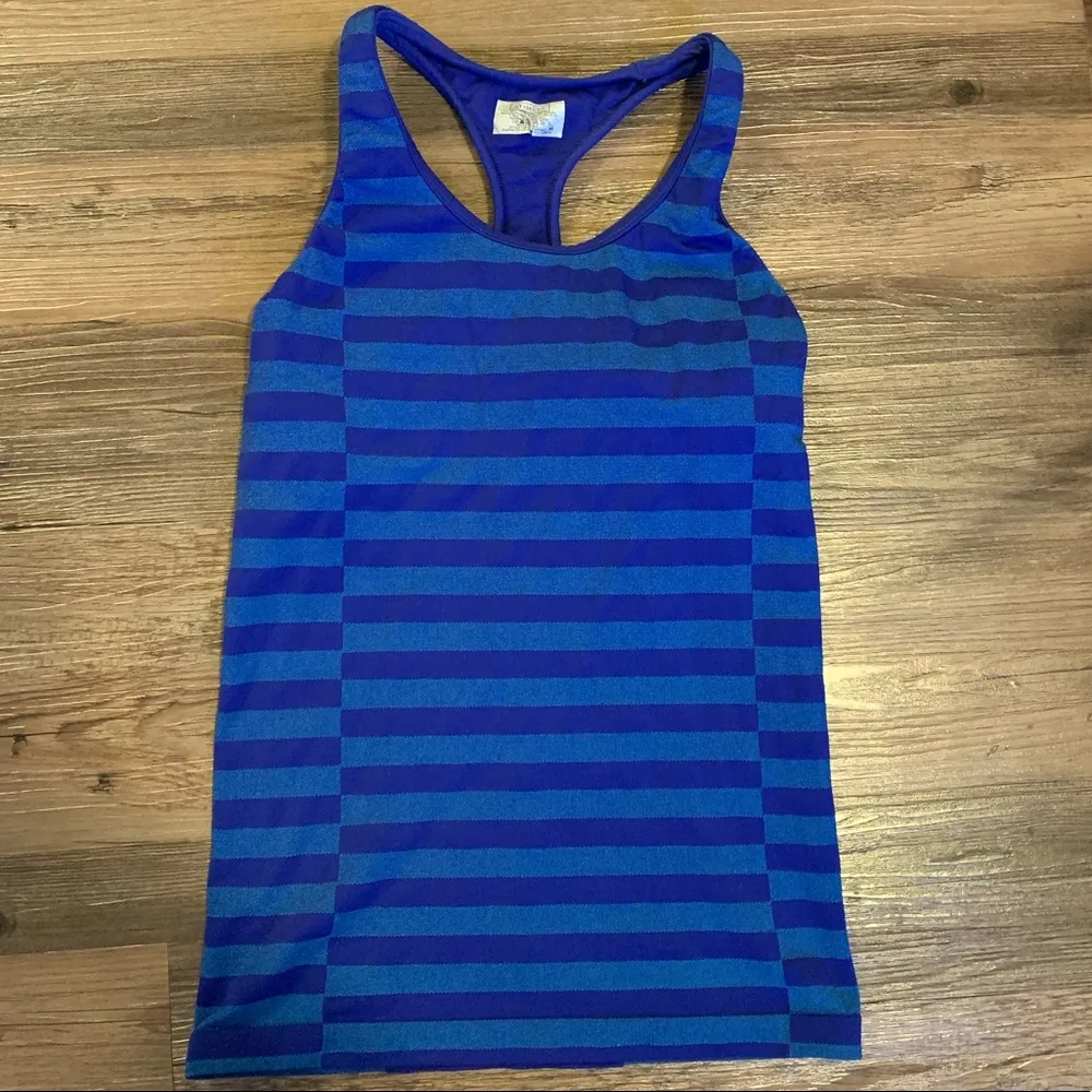 Athleta Blue Rev Up Striped Racerback Tank Top - Image 2