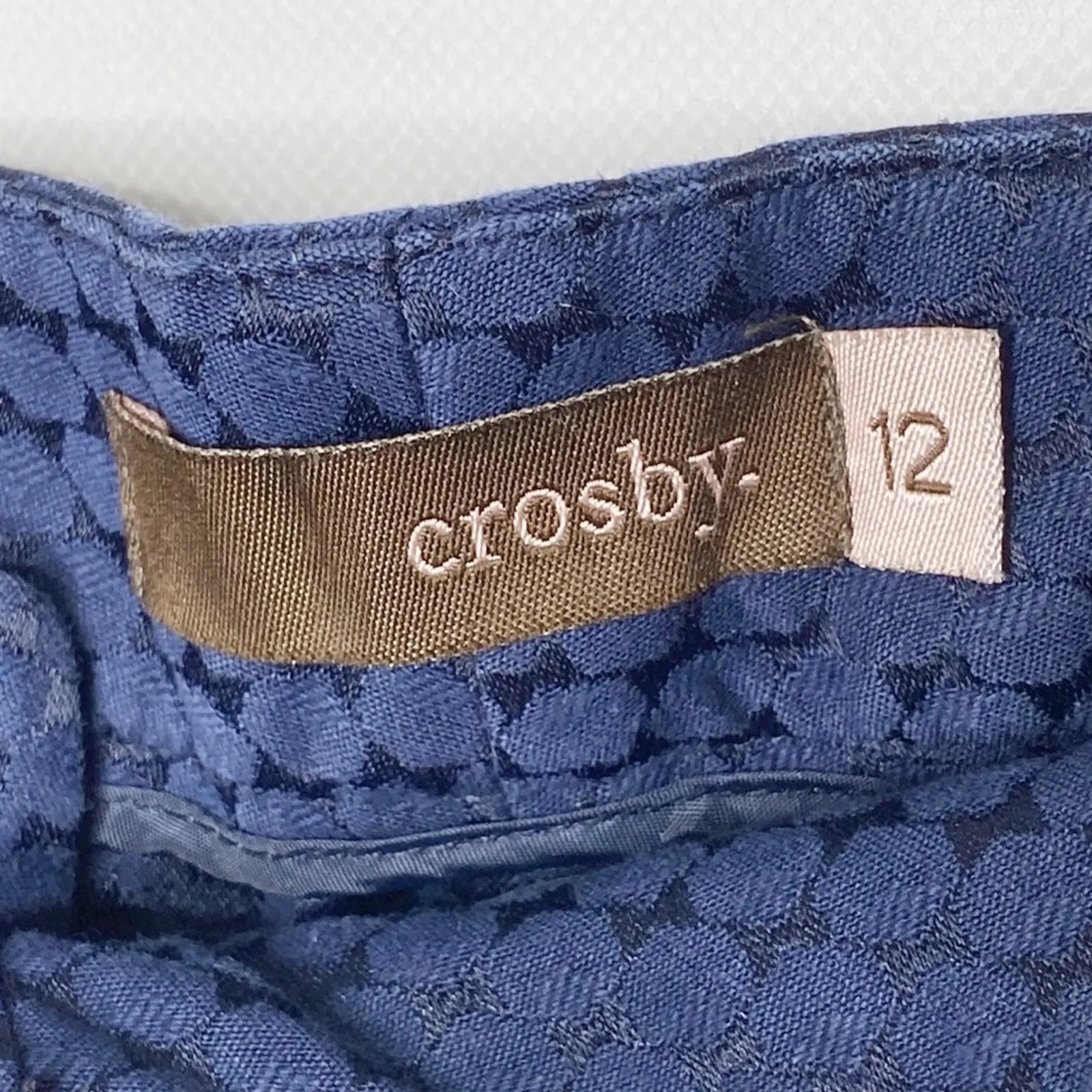 Crosby Blue Still Cropped Zipper Ankle Business Dress Pants 12 - Image 2