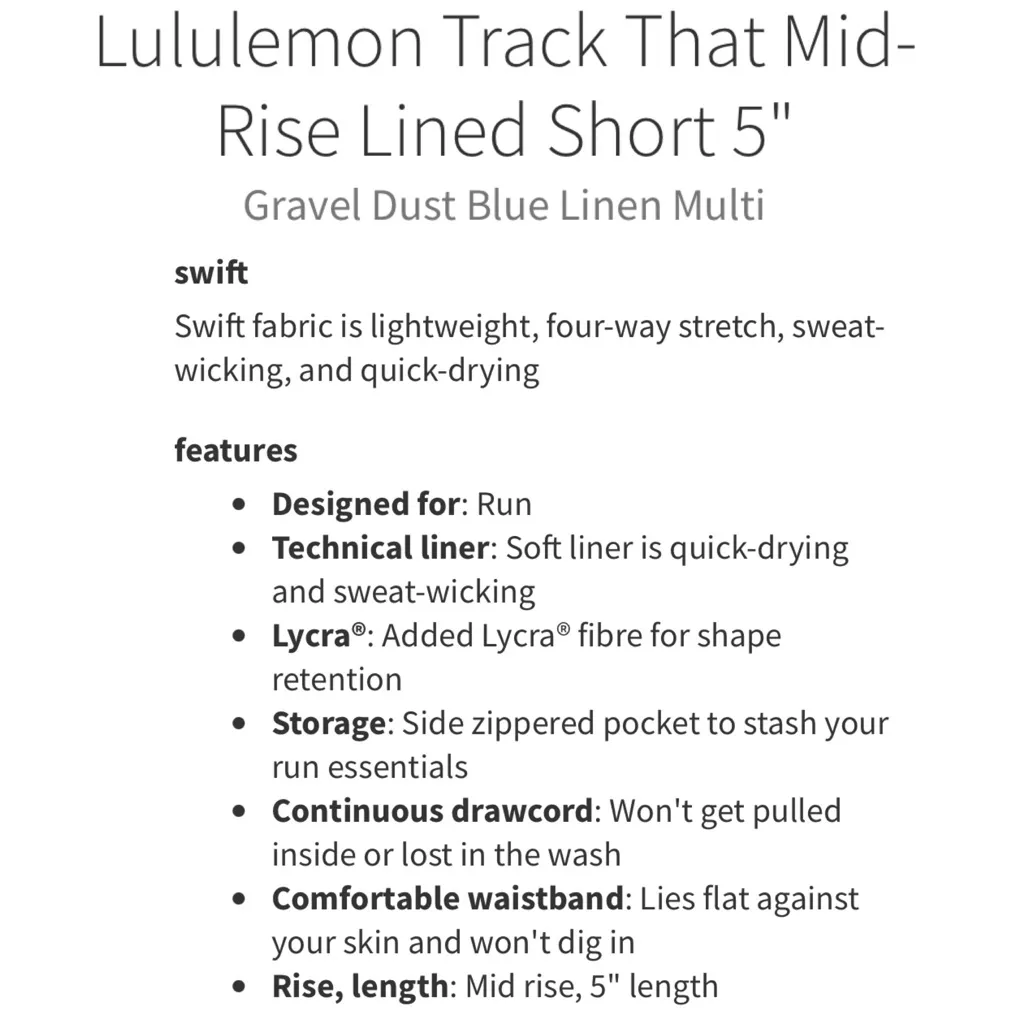 LULULEMON Track That Mid-Rise Lined 5” Shorts in Gravel Dust Blue Lavender Sz 2 - Image 13