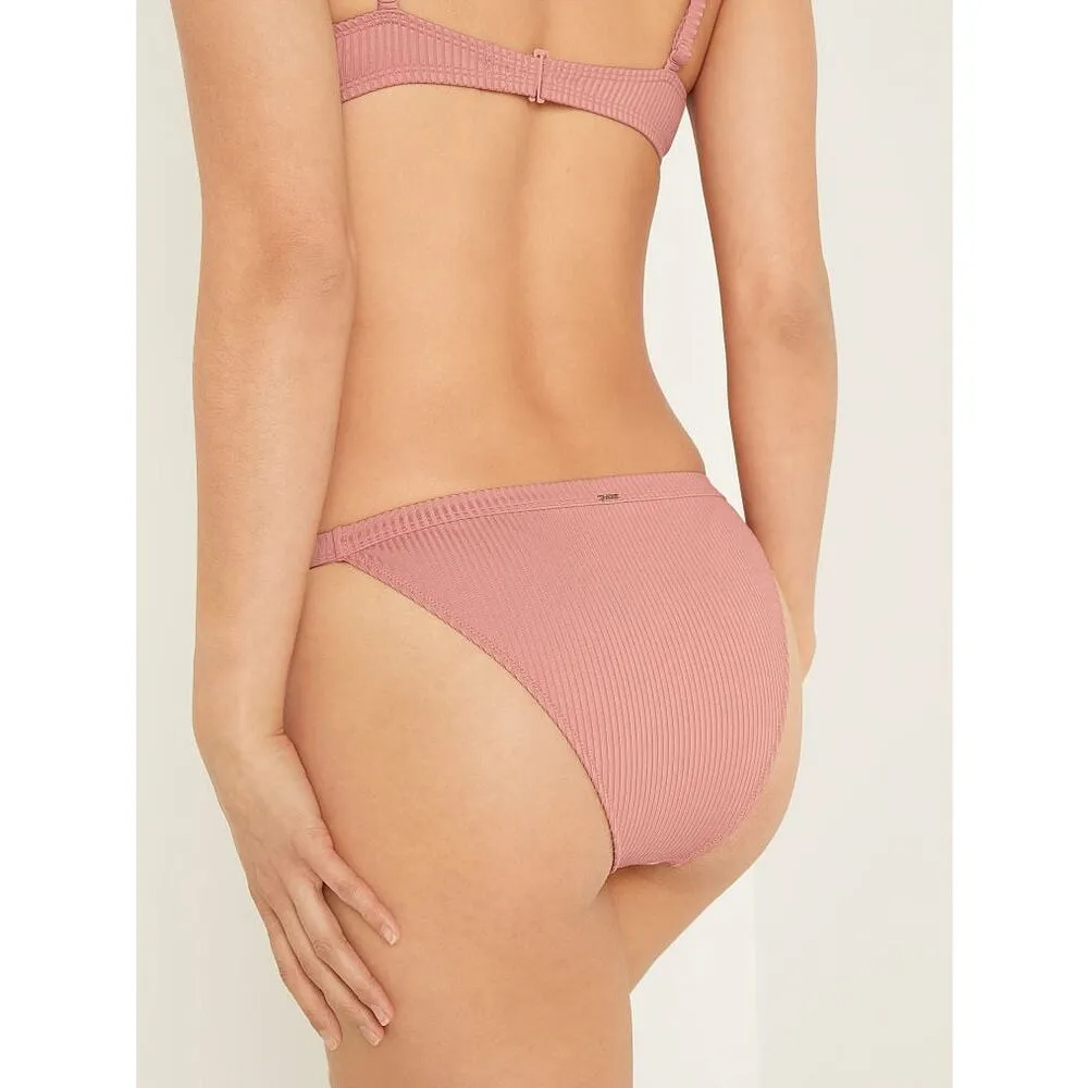 Pink Victoria's Secret Dusty Rose Ribbed High-Waist Mini Bikini Bottoms - Image 7