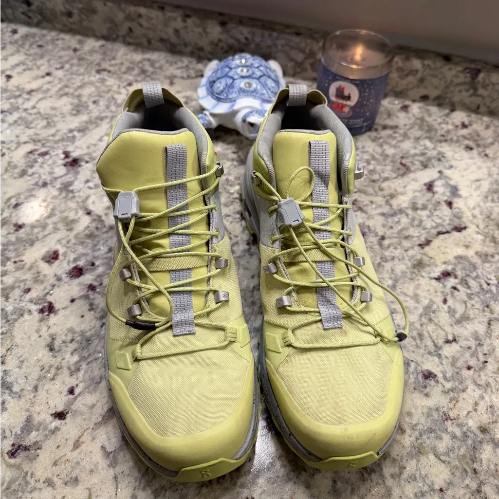 On Running On Cloud Waterproof High Top Lime Green Shoes Size 10 - Image 3