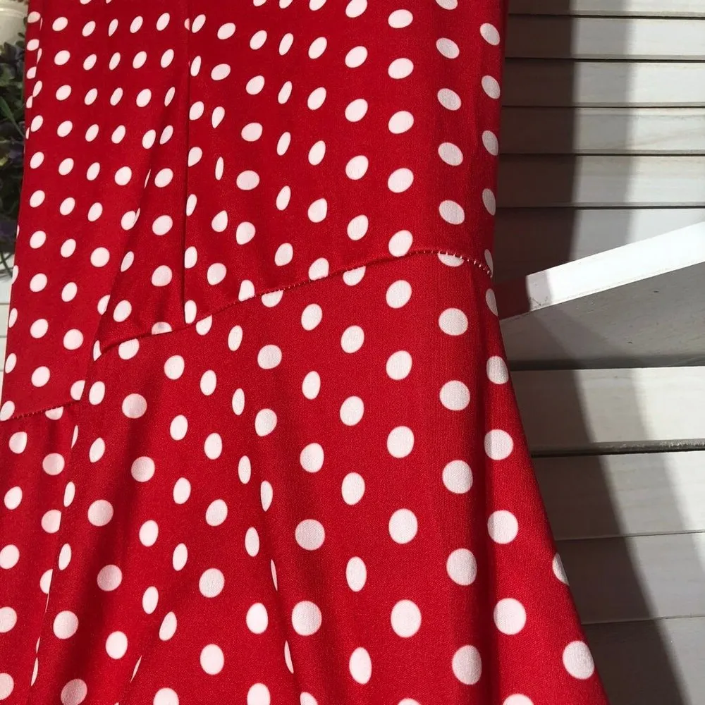 Vintage Y2K Polka Dot Jumpsuit wide leg Red White Disney Park outfit - Image 8