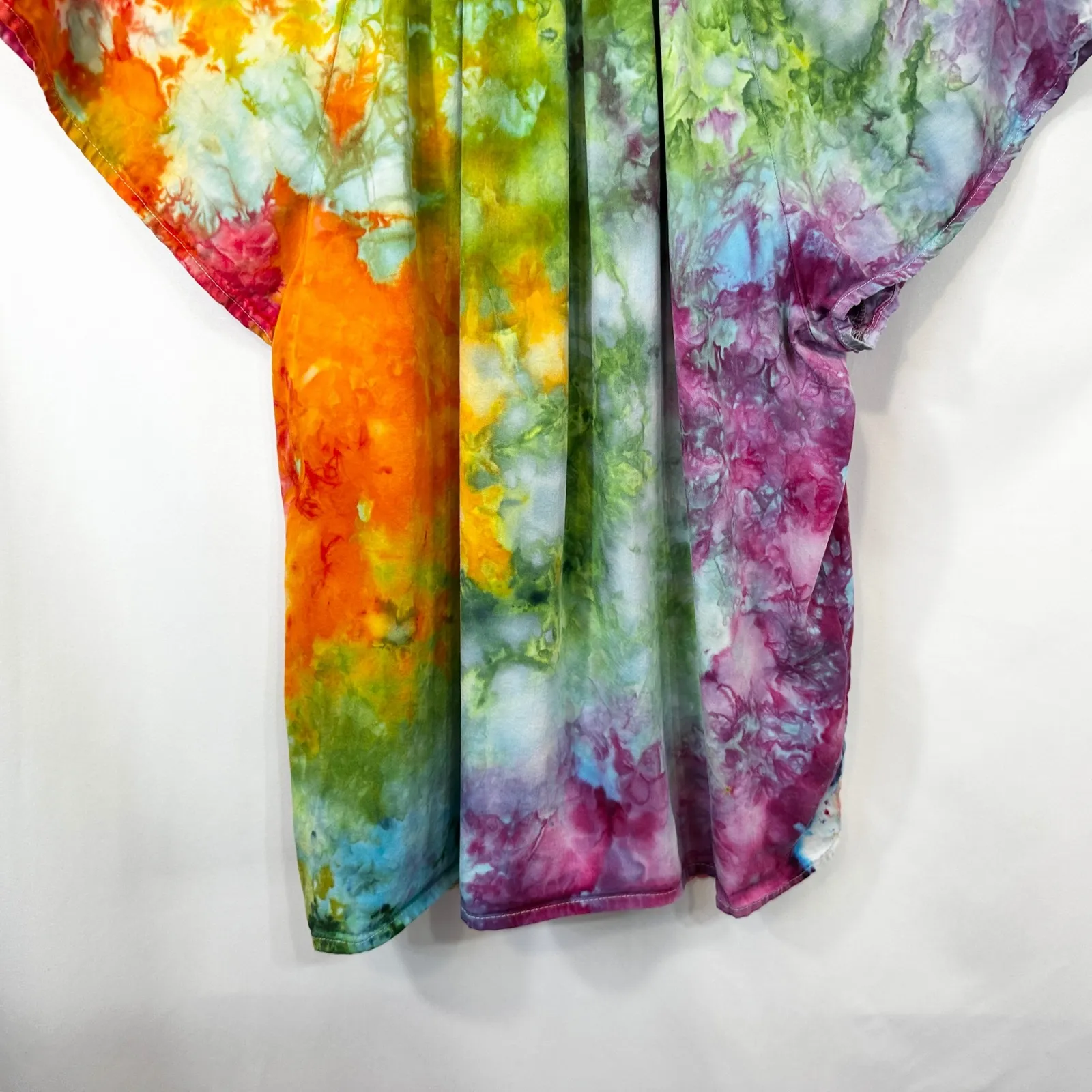 Velvet Heart Large Top Handmade Tie‎ Dye Short Sleeve Rainbow Festival Boho 1739 - Image 9
