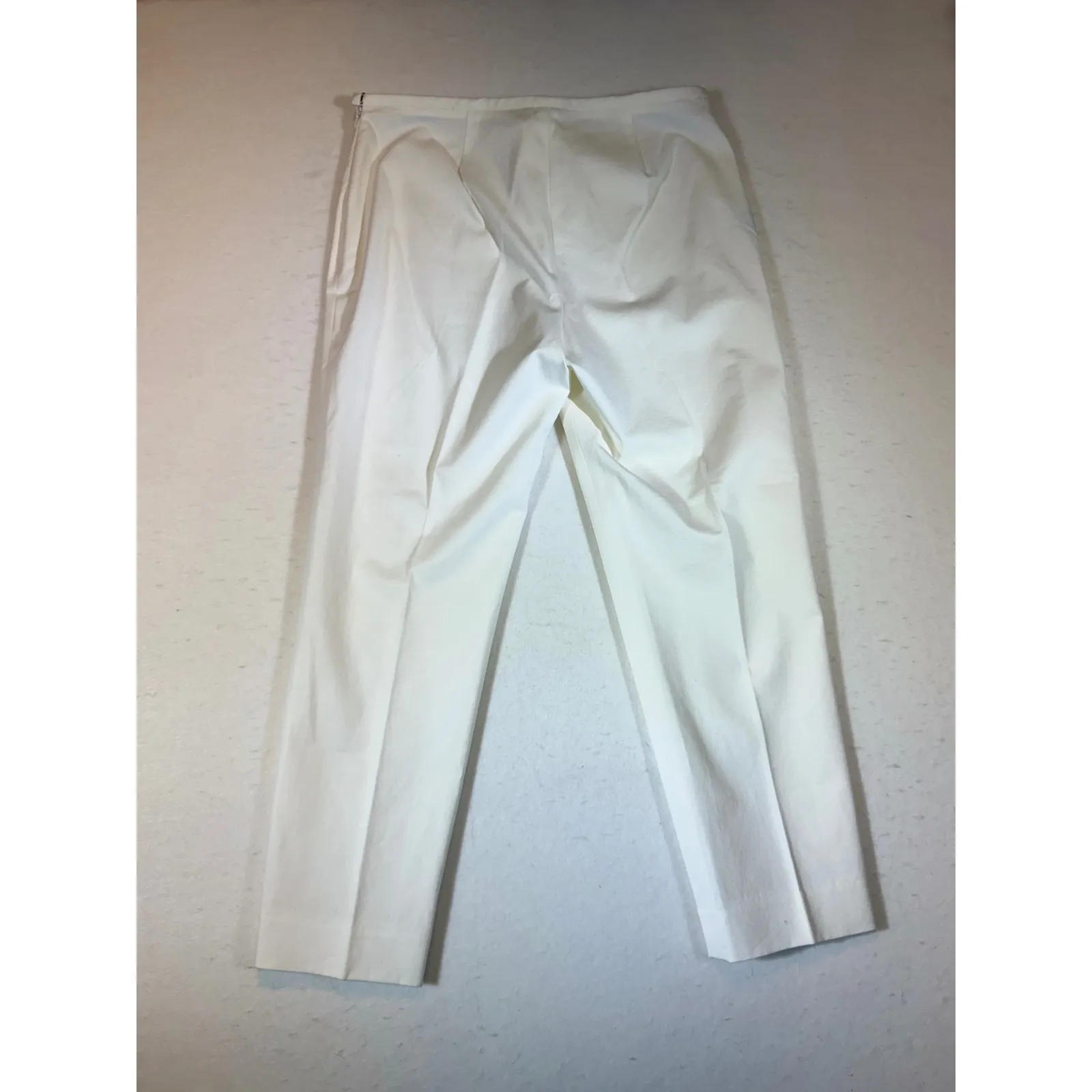 J.McLaughlin Womens Cream Cotton Straight Leg Tailored Cropped Pants Size 10 White - Image 2