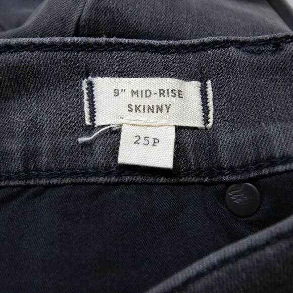 NEW‎ Madewell Petite 9" Mid-Rise Skinny Jeans in Black Sea, 25P - Image 15