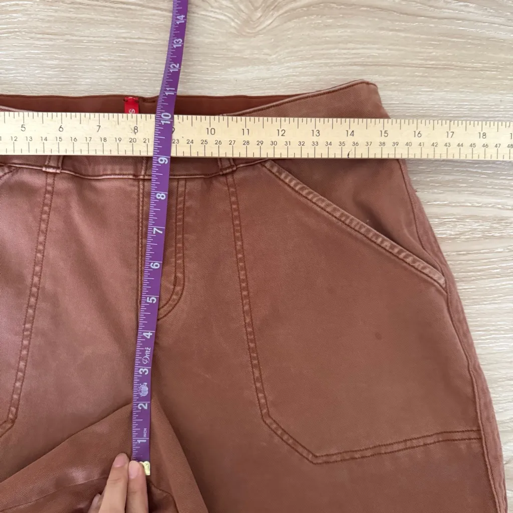 Spanx Medium Stretch Twill Shorts Bronze Glow Terracotta Fall - Image 6