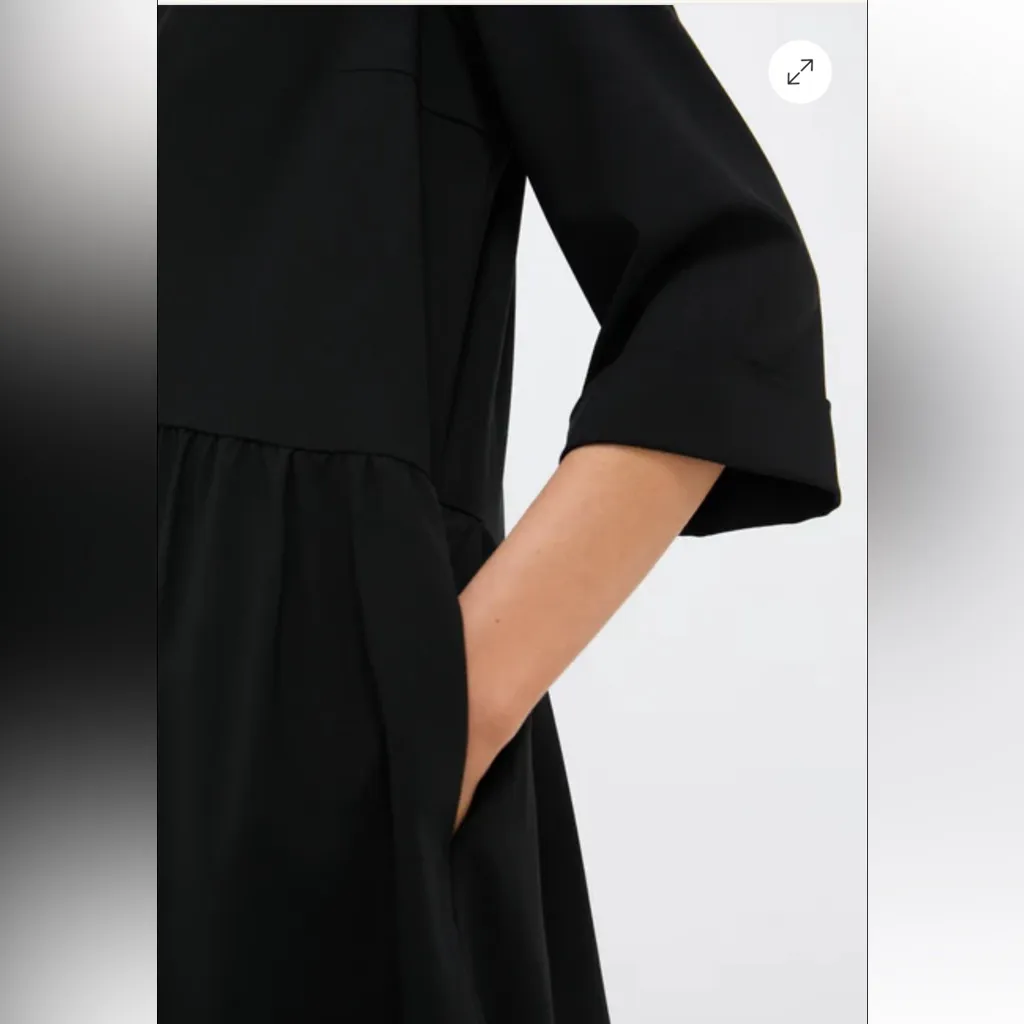 Tuckernuck Stretch Crepe Royal Shirt Dress With Pockets Sz M - Image 4