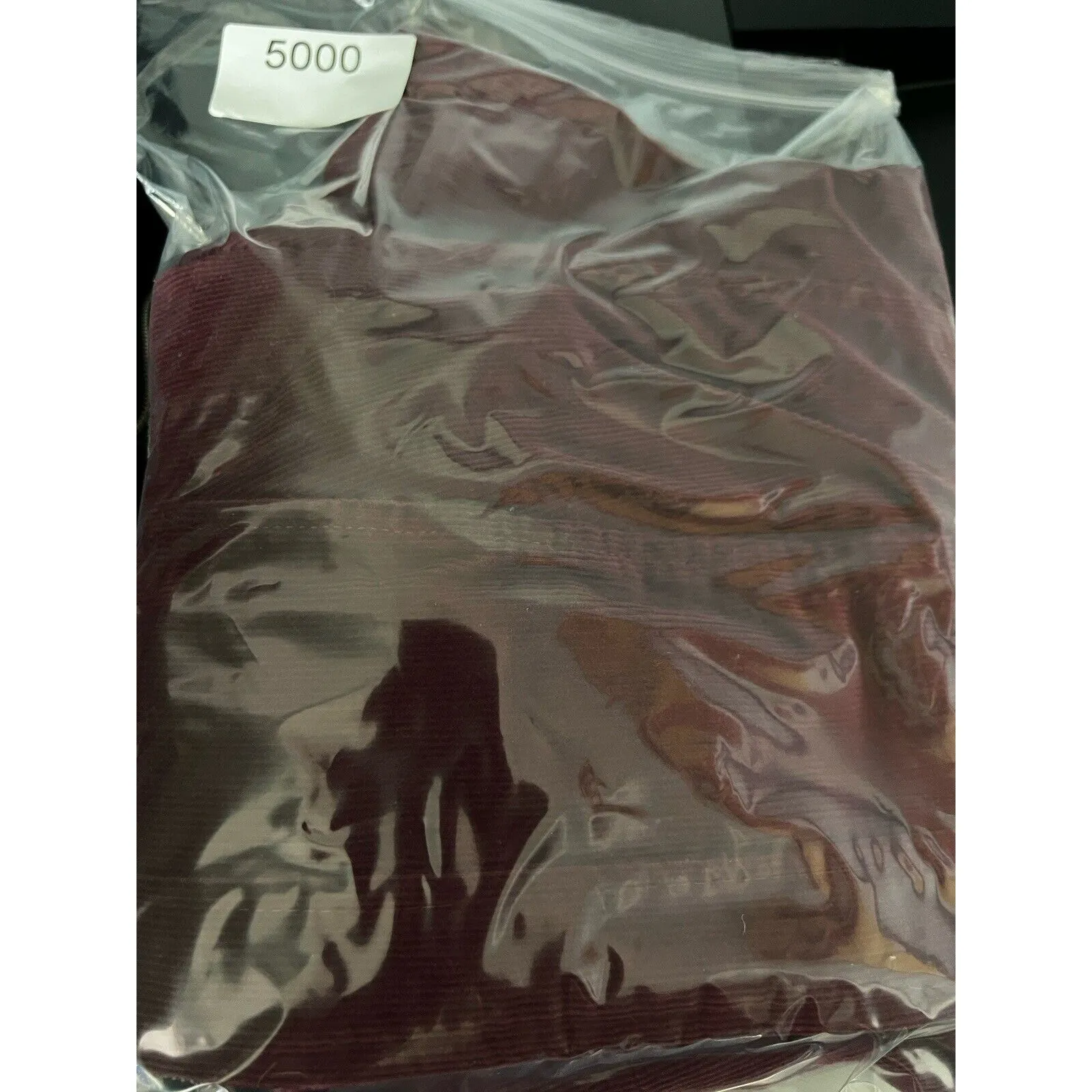 Sandro Womens Ruffle Corduroy Jacket Sz M Red Burgundy Zip Mock‎ Neck Y2K - Image 10