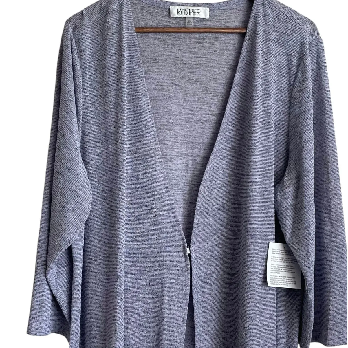 Kasper Women Cardigan Wrap 2X Lilac Heather Fabric‎ Long Long Clasp Closure - Image 9