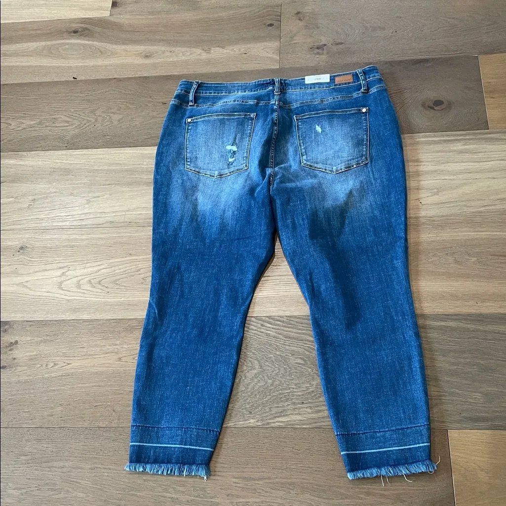 Judy Blue Destroy Hi Waist Release Hem Skinny Jeans Style JB8847 Size 24W NWT - Image 9