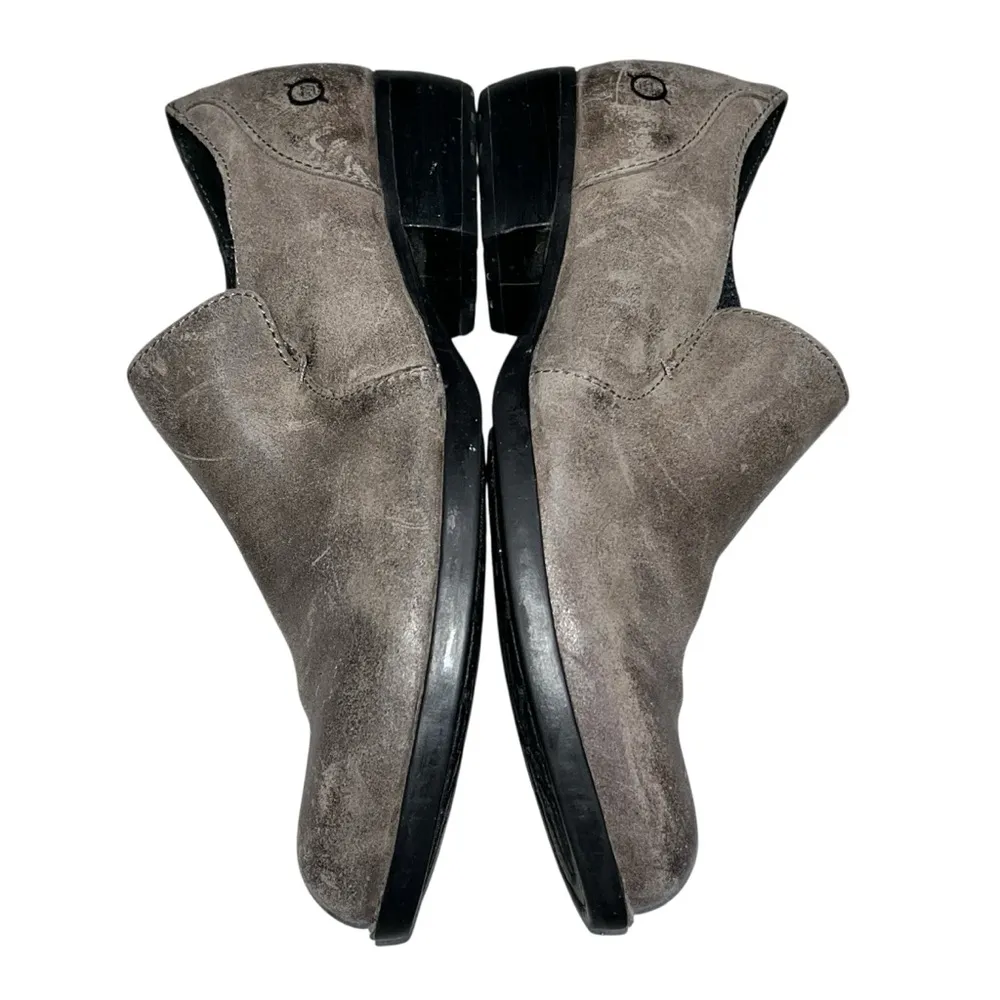 Born Taupe Gray Distressed Leather Burnished Lovise Booties Boots Shoes size 8 - Image 6