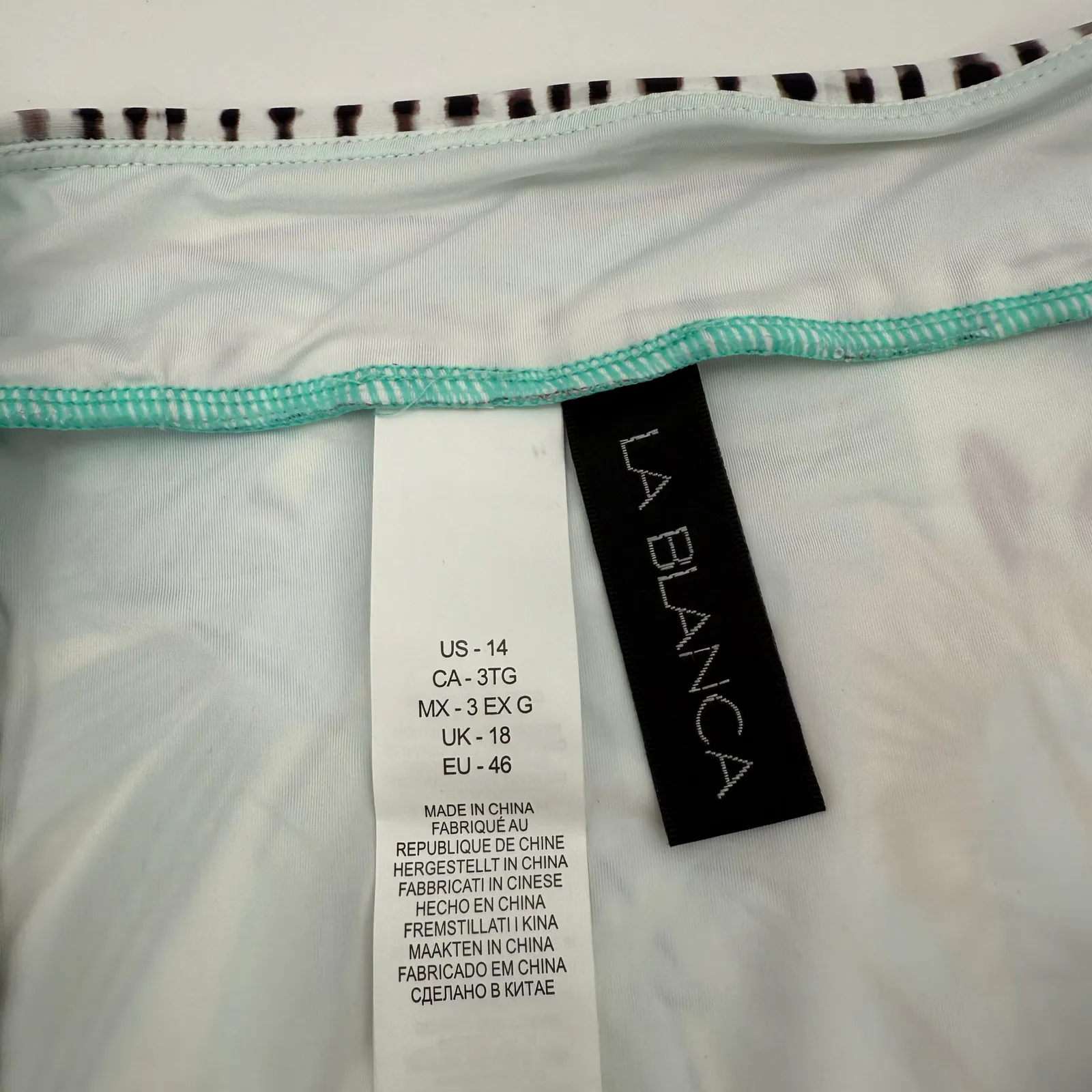 LA BLANCA Bikini Swim Bottoms SZ 14 NWT Tropics of Tropez Cross Over High Waist - Image 6