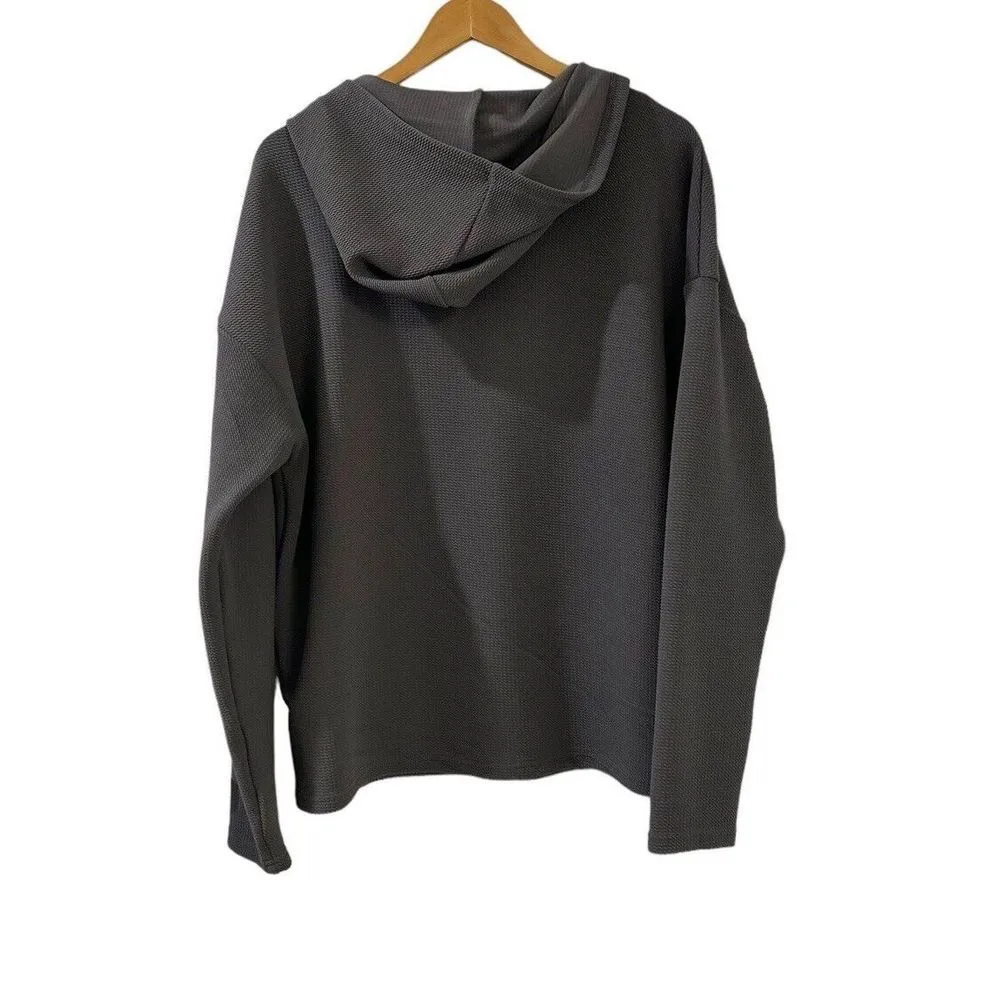 Shein Hoodie Sweatshirt Textured Gray Women’s Size Large NWOT Casual Comfortable - Image 10