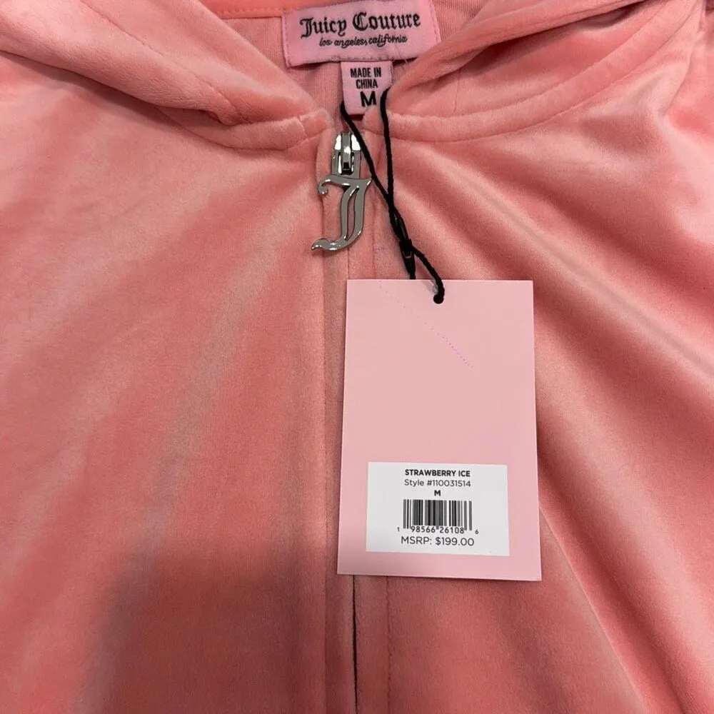 NWT juicy couture Strawberry ice pink track suit size medium   Bedazzled butt an - Image 10