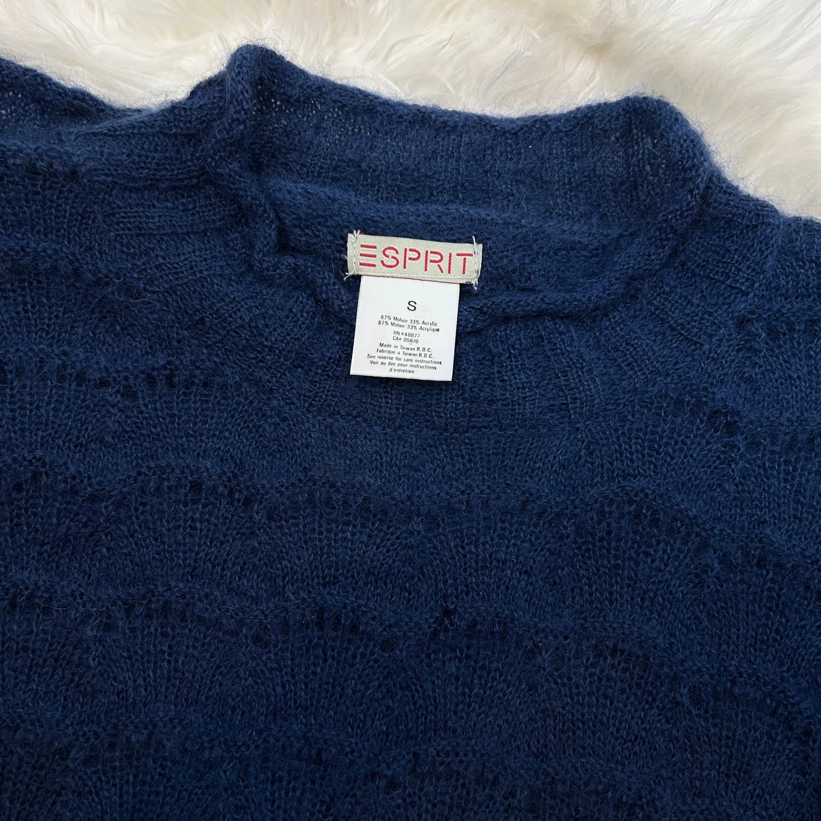 ESPRIT Vintage Y2K Knit Sweater Dress Womens Small Mohair Winter Retro Tunic - Image 6