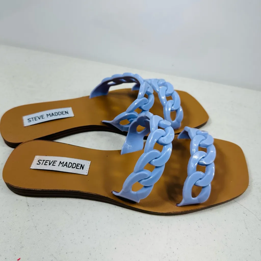 Steve Madden Women's Blue Chain Sandals size 7 New - Image 3